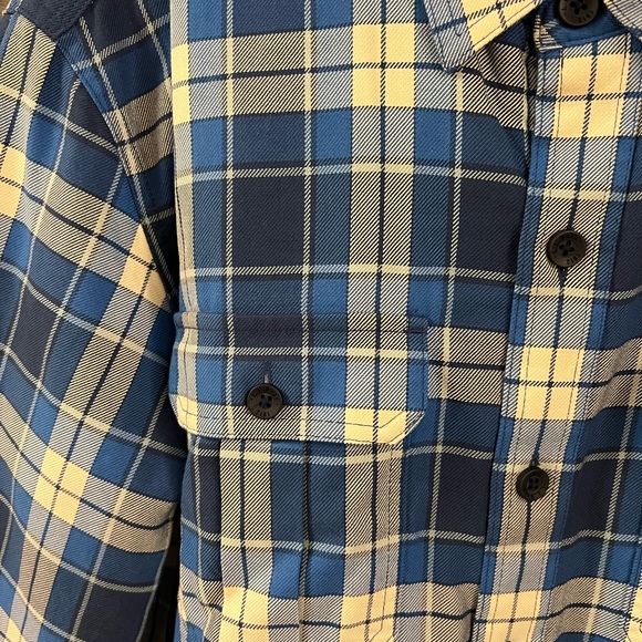 L.L. Bean Blue and White Checkered Shacket Down Lined NWOT - Picture 2 of 3